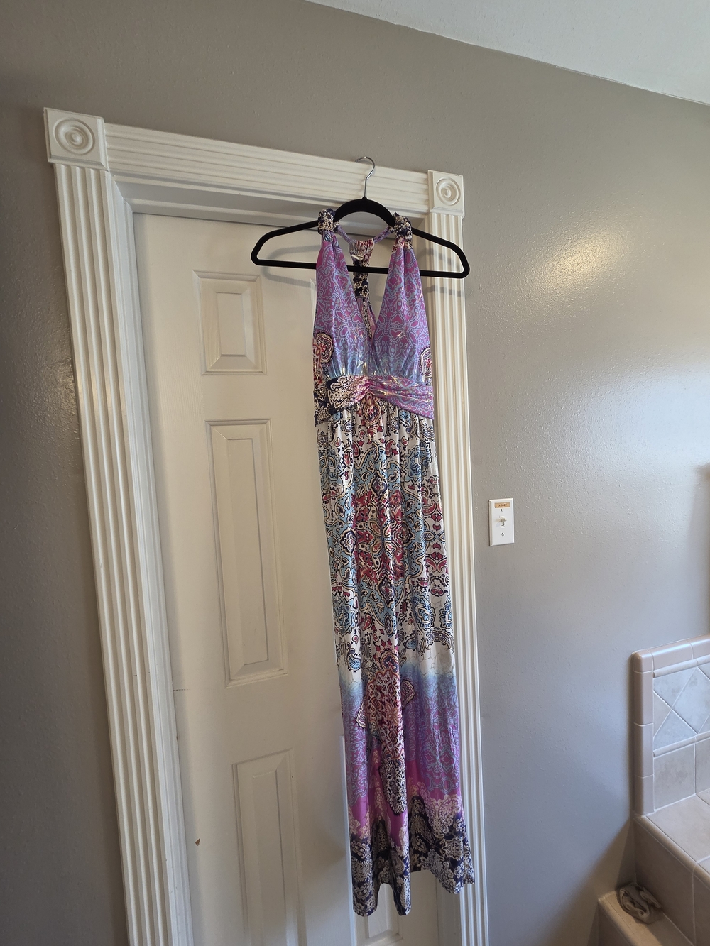 Shoreline Lavender Multi-Color Halter Maxi Dress